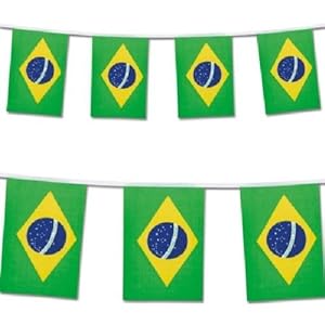 Brazil Bunting, World Cup Football 25 flags, 23 Feet