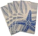 3 Pack - Set of 3 Seashells Blue design Paper Napkins or Paper Guest Towels, 4.25 by 8" (folded), pack of 15