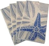 Seashells Blue design Paper Napkins or Paper Guest Towels, 4.25 by 8 (folded), pack of 15
