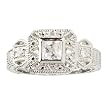 Sterling Silver Square Cubic Zirconia Estate Ring