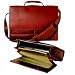 Korchmar Leather Laptop Briefcase, Magnetite - Adventure