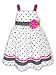 Good Lad Girls 4-6x Polka Dot Ribbon Rose Sun Dress, White/Black