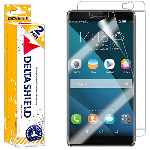 Huawei Honor Note 8 Screen Protector [2-Pack], DeltaShield BodyArmor Full Coverage Back + Front Screen Protector for Huawei Honor Note 8 Military-Grade Clear HD Anti-Bubble Film - Lifetime Warranty