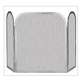 Uniflame 3-Panel Solid Pewter Fire Screen by Uniflame