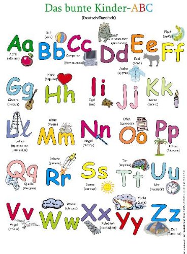 Das bunte Kinder-ABC. Poster: Das bunte Kinder-ABC, Deutsch/Russisch (Poster)