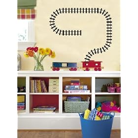 Train Track Wall Decals Stickers Decor Art, Matte, BLACKTrain Track Wall Decals Stickers Decor Art