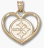 Pittsburgh Steelers Logo Heart Charm/Pendant -14K/10K, Stainless Steel or Gold Plated