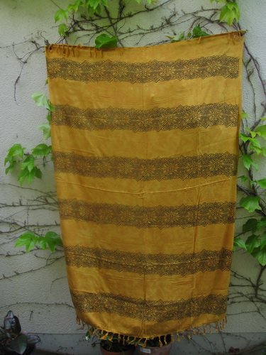 Sarong Pareo Lunghi Wickelrock Dhoti Beige Tribel Strandtuch 82