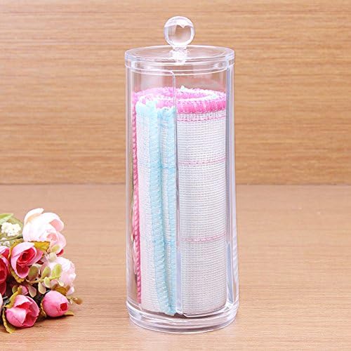 SIYIRONG The Cylinder Cotton Round Dispenser Facial Beauty Pad Container Holder Organizer-M