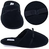 Black Slip On Slippers with Bows for Women