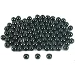 100 Jet Black Round Druk Czech Glass Beads Beading 6mm