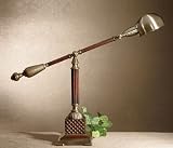 Burnished Wood and Aged Bronze Dalton Lamp