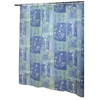 Excell Silhouette 70-Inch by 72-Inc Shower Curtain, Blue/Green