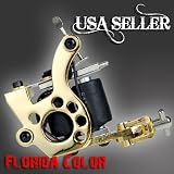 Custom Pro Gold Tattoo Machine Cut Back Liner Black 10 Wrap Coil Gun