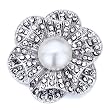 Pugster Mother's Day Jewelry Classic Pearl In Flower Clear Crystal April Birthstone Brooches Pins