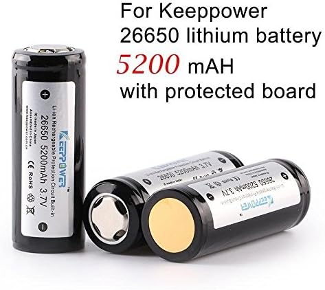 KNL 2pcs/lot Original protected 26650 3.7V 5200mAh For keeppower 26650 rechargeable lithium battery