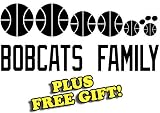 8.5" x 3.5" Bobcats Basketball Family Vinyl Sticker Decal [Die-cut, White] + with Free Basketball Pencil