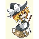東方ステッカー(小）2枚入 霧雨魔理沙