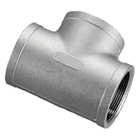Merit Brass K606-04 Tee, 1/4" NPT Female, Class 150 316 Stainless Steel Cast Pipe Fitting