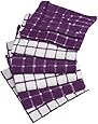 DII 100% Cotton, Machine Washable, Everyday Kitchen Basic Windowpane Combo Dish Cloth Set of 6, Eggplant