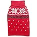 Tangpan Snow Print Pet Dog Turtleneck Sweater Apparel Color Red Size XS