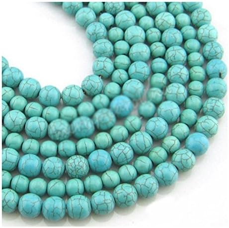 100% Real Natural Turquoise Gemstone Spacer Loose Beads Findings DIY 4 6 8 10 Mm Size&amp;Qty:6mm-50PCS
