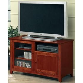 Hawthorne Tv Stand With Glass Door, 44W, DARK CHERRY by Home Decorators Collection