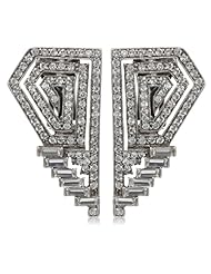 Ben-Amun Jewelry Deco Pyramid Clip on Earrings