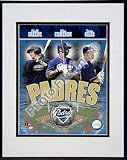 San Deigo Padres 2007 Big 3 Hitters Double Matted 8 x 10 Photograph in Black Anodized Aluminum