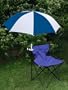 Navy Blue/White Clamp On Chair Umbrella for Aluminum or Canvas Folding Chairs