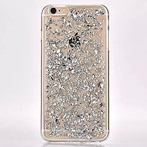 Luxury iPhone 6 plus Case Yayan Bling Foil Sparkle Clear Bumper Fitted Case Cover with Glitter Debris For apple iPhone 6 plus and 6S plus 5.5 inch -Silver