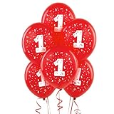#1 Red 11" Matte Balloons (6 count)