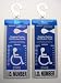 2 Sets of MirorTag Silver - A Novel Way to Protect, Display & Put Away a Handicapped Parking Placard. Slip in your handicap placard into this 18 mils thick and uniquely designed cover and protector; unlike others, this one comes with a strong hook that will never melt or bend or break in the sun or cold. Magnetically snap the holder On & Off to a Hook you mount behind your rearview mirror once and no need to remove it unless you transfer it to another car. No more back & neck pain. No more hanging & removing, and no screw adjusting or flipping visor or rotating placard ever needed. Full protection, and ON and OFF in a snap. Size is 4.375