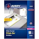 Avery Wide Format Print-On Dividers, White, 5 Tabs, 25 Sets (11525)