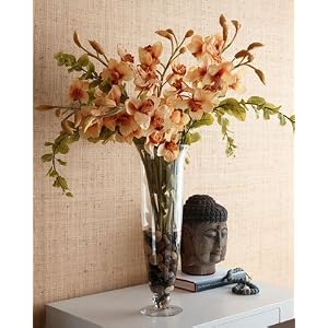 Orange Orchid Faux Floral Arrangement