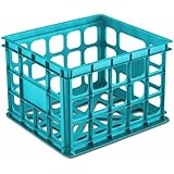 Sterilite 16924306 Storage Crate, Blue Aquarium, 6-Pack