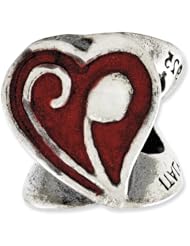 Sterling Silver Reflections Enameled Heart Bead