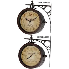 Infinity Two Sided Charlston Station Clock Thermometer by Infinity