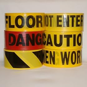 JVCC BR-1 Barricade Tape: 3 in. x 1000 ft. (Yellow with Black ''Crime Scene Do Not Cross''... by JVCC