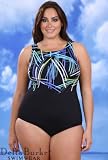 Delta Burke Pick Up Sticks Plus Size High Neck Keyhole Back One Piece Swimsuit - Women's Swimwear Plus Size Swimsuit