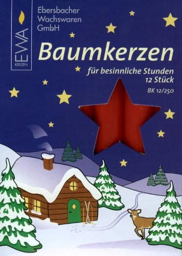 Red 15mm Diameter German Christmas Candles, Set of 12