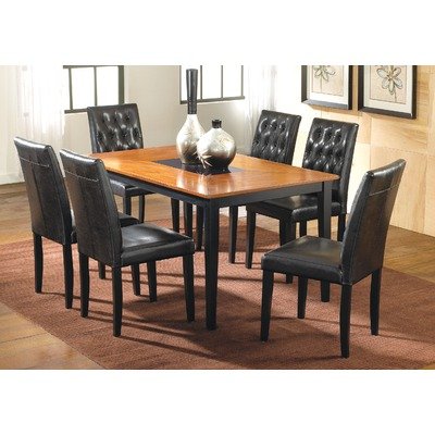 Glamour 7 Piece Dining Set with 6 KD Side Chairs