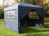3x3mtr Blue Pop Up Gazebo, FULLY WATERPROOF, FREE WindBar and Four Sides and Bag Included.
