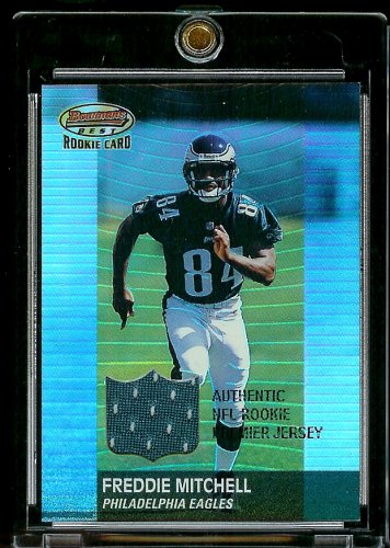 2001 Bowmans Best Freddie Mitchell Rookie Jersey #/999 Philadelphia Eagles Football Card - Mint Condition - Shipped In Protective ScrewDown Case!