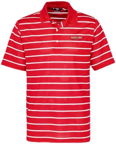 NCAA Men's Maryland Terrapins Feed Stripe Polo (Cardinal/White, XX-Large)