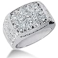 Round Brilliant Diamond Mens Ring in Platinum