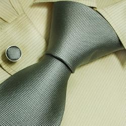 Green Pattern Tie for Men Darkseagreen Paisleys Birthday Gifts Fashion Silk Neck Ties Cufflinks Set 6464