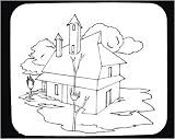 Mouse Pad with black and white, dwelling, Europe, scenery, picture, England, construction, United Kingdom, home, architecture, house