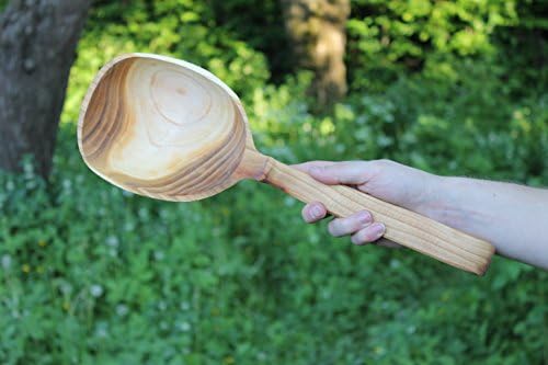 Wooden Scoop for Water with Long Handle Large Bath Handmade