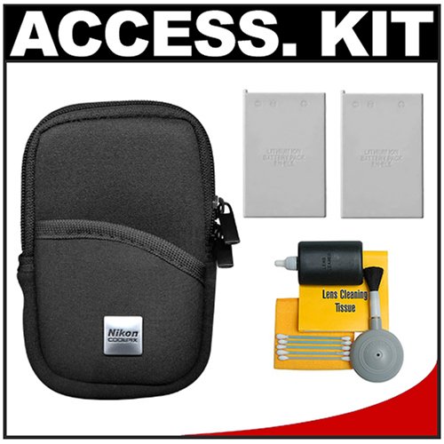 Nikon Coolpix 9411 Neoprene Case + (2) EN-EL5 Batteries Kit for P3, P4, P80, P5100, P5000 & P6000 Digital Cameras